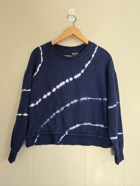 Athleta Sundown Sweatshirt Blue White Tie Dye XS